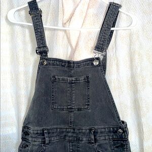 Gray Denim Overalls